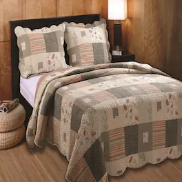 Greenland Home Fashions - Greenland Home Fashion Sedona Quilt And Pillow Sham Set - 3 - Piece - King 105x95" - Multi