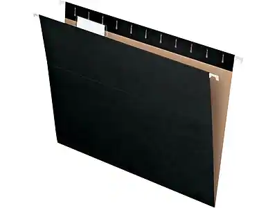 Front. Pendaflex - Hanging File Folder, 1/5-Cut Tab, Letter Size, 25/Box - Black.