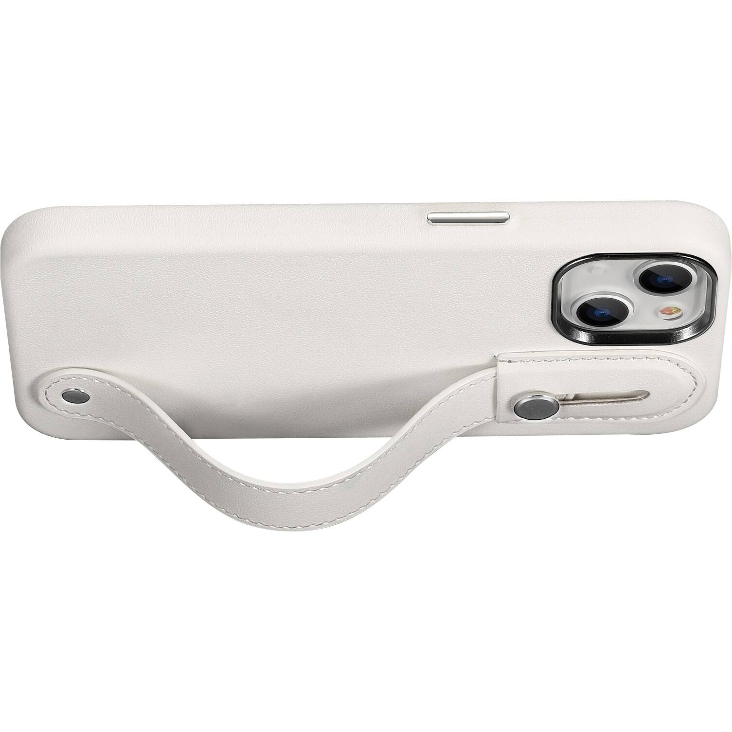 Alt View 12. SaharaCase - FingerGrip Series Genuine Leather Case with Magsafe for Apple iPhone 15 - White.