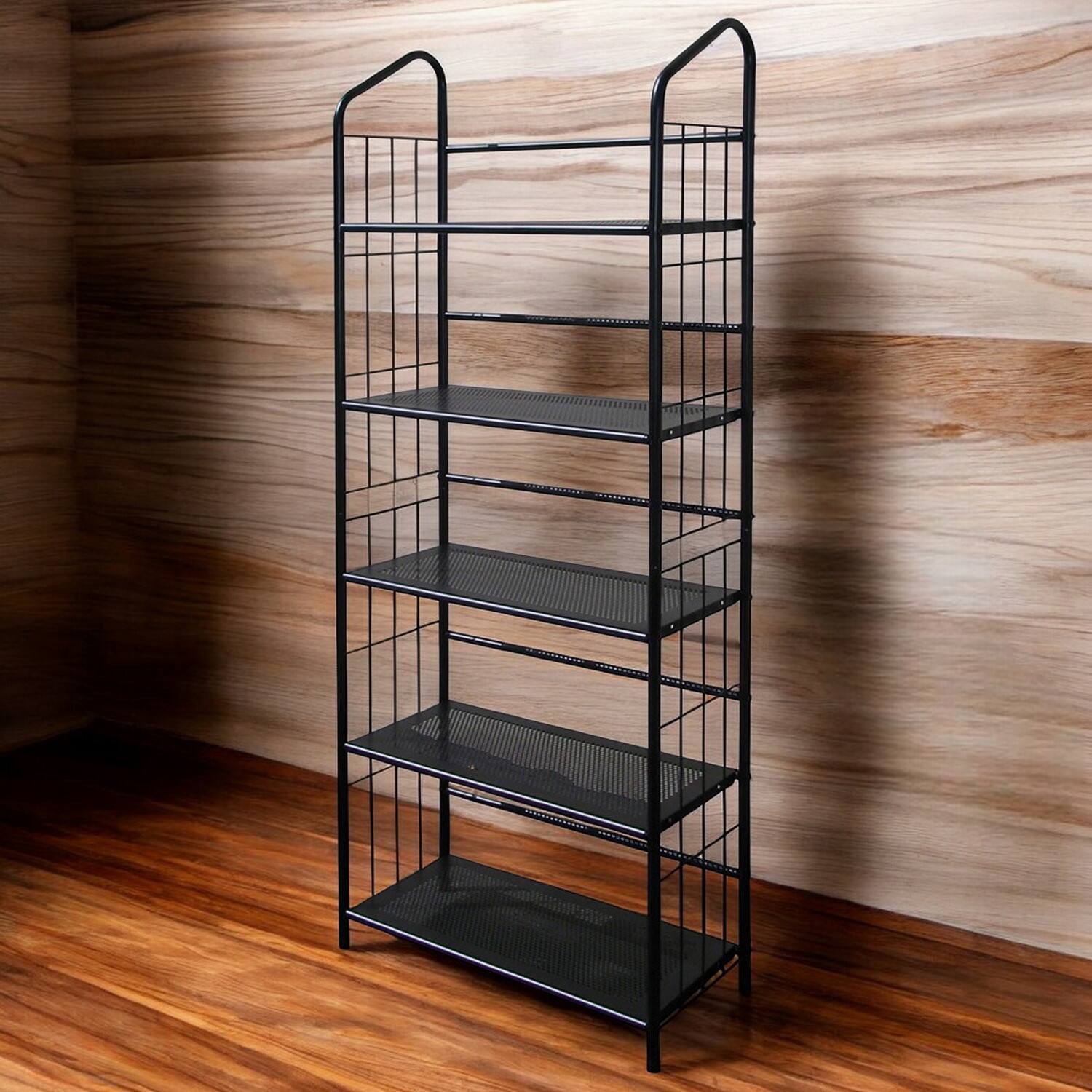 Left. SlickBlue - Sturdy 5-Tier Bookcase Storage Rack for Living Room - Black.