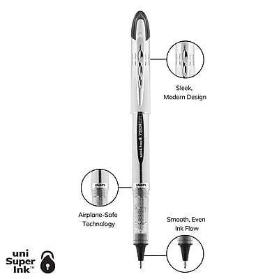 Sleek, Modern Design  
Airplane-Safe Technology  
Smooth, Even Ink Flow  
uni Super Ink