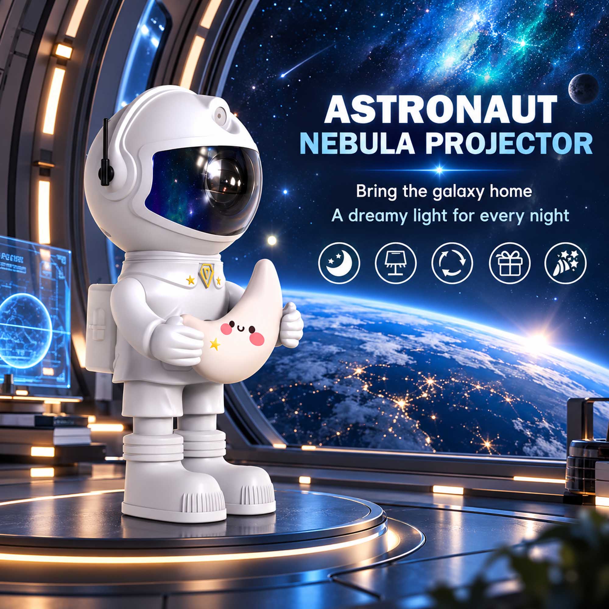 ASTRONAUT NEBULA PROJECTOR  
Bring the galaxy home  
A dreamy light for every night