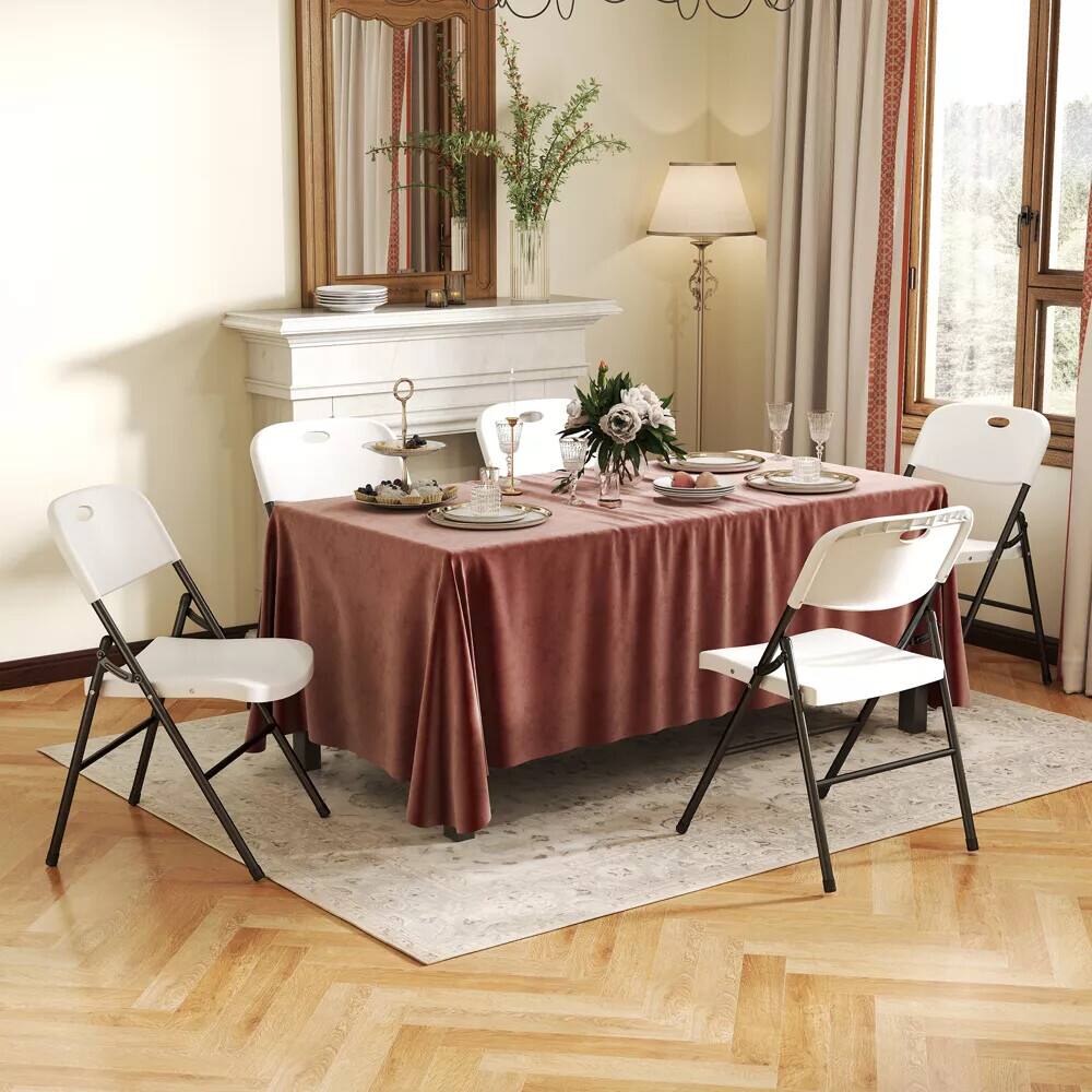 Alt View 4. Essen Blissed - 6 Pack Large Back Folding Chair for Indoor Outdoor Events, Wedding, Party, Restaurant, Meeting Room White - White.