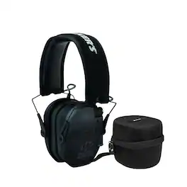 Walkers - Walker's Razor Quad Electronic Large Muffs with Protection Case Bundle - Black