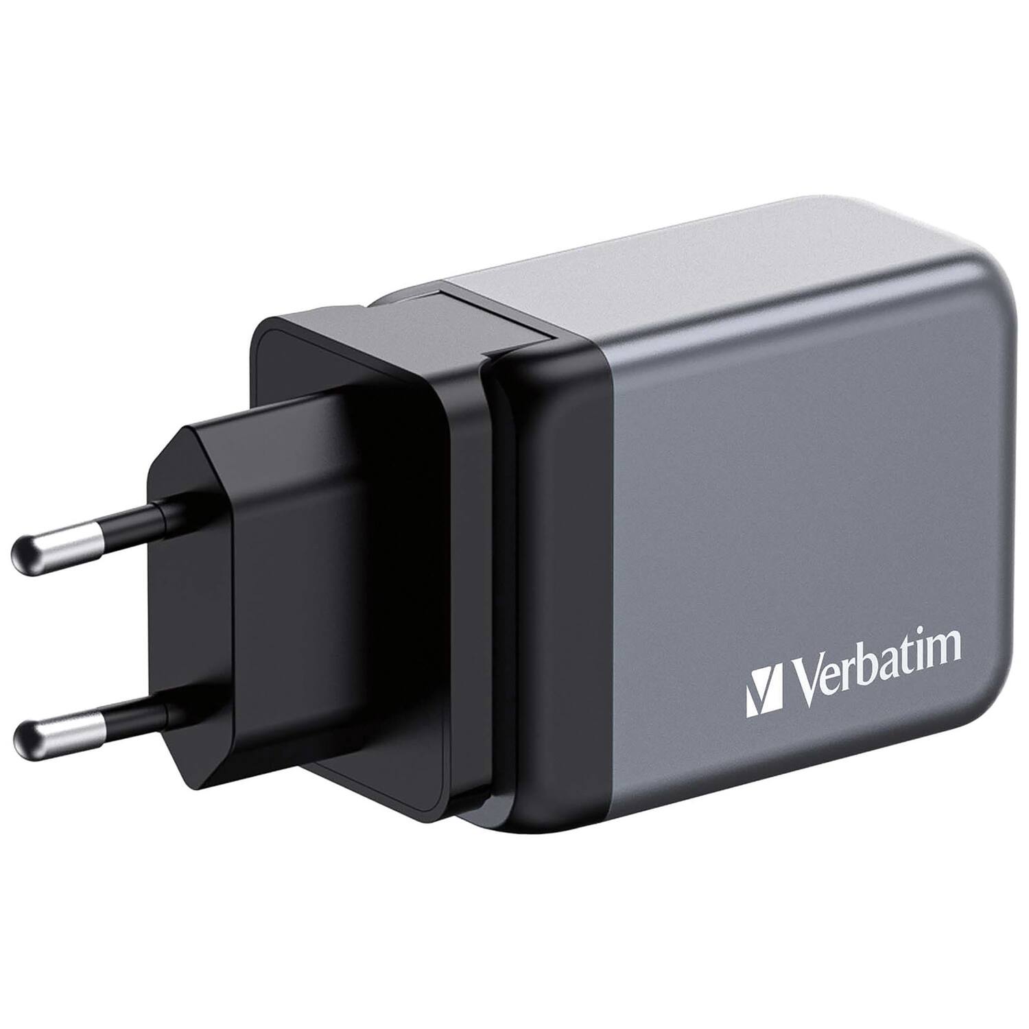 Alt View 7. Verbatim - Verbatim 32201 65 Watts 3-Port GaN Wall Charger - Black/Gray - Black/Gray.