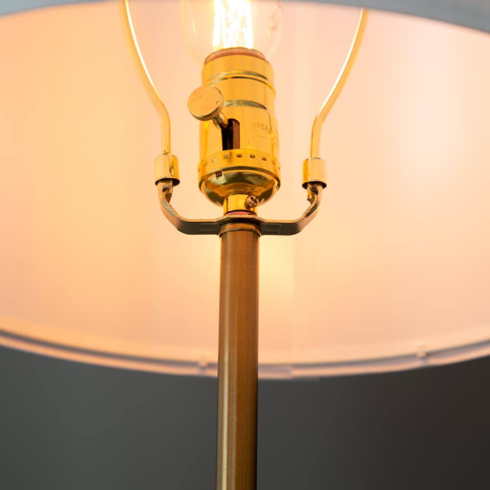 Alt View 10. Luckbyte - 14x25.2 Inch Gold Agate Slice Table Lamp With White Drum Shade Assembly Required.