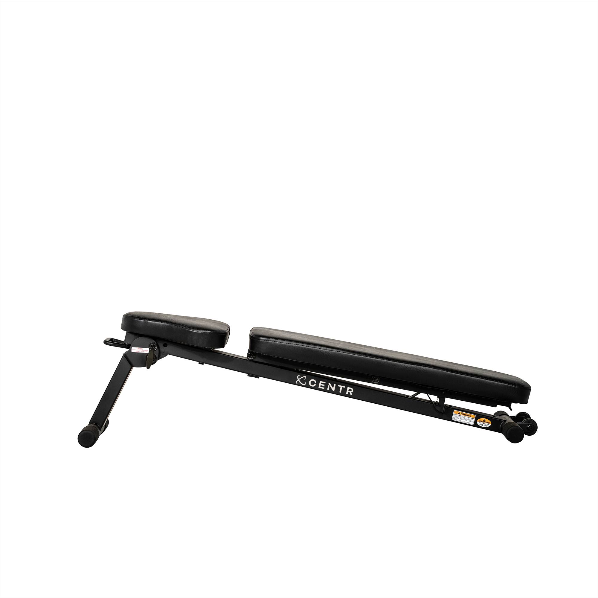 Angle. Centr - Centr Folding Workout Bench with 3-month Centr Membership - Black.