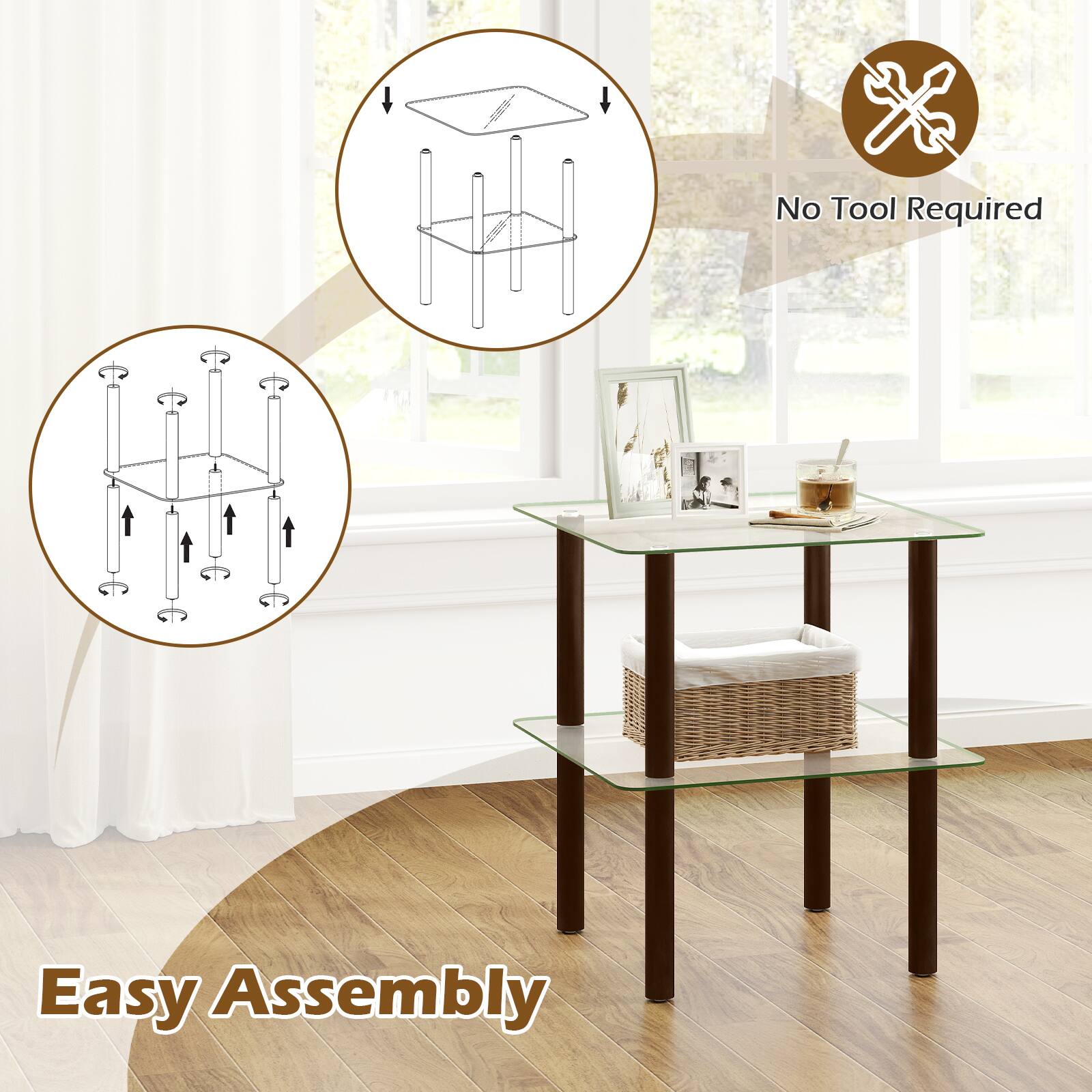 No Tool Required  
Easy Assembly