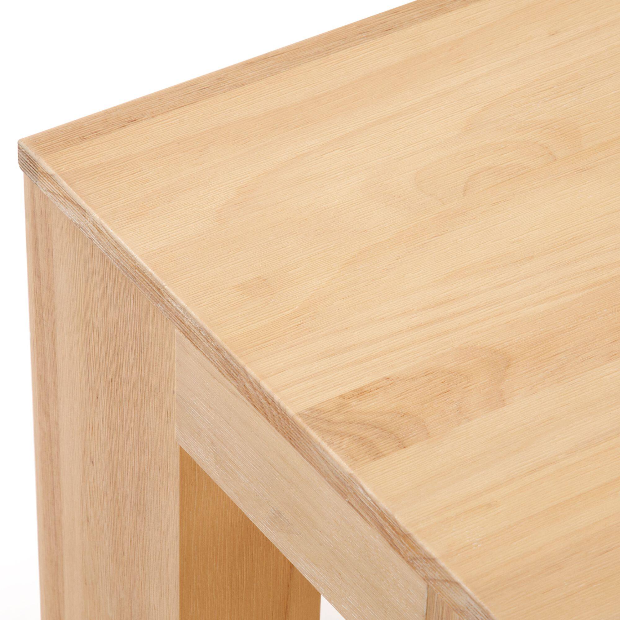 Alt View 2. Plank+Beam - Modern Rectangular Coffee Table with Bottom Shelf (48in x 24in / 1220mm x 610mm), Blonde Wirebrush - Blonde Wirebrush.