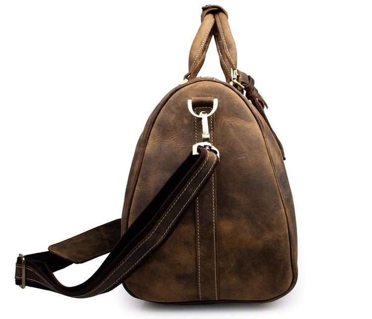 Alt View 9. Steel Horse Leather - The Brandt Weekender | Small Leather Duffle Bag - Brown.