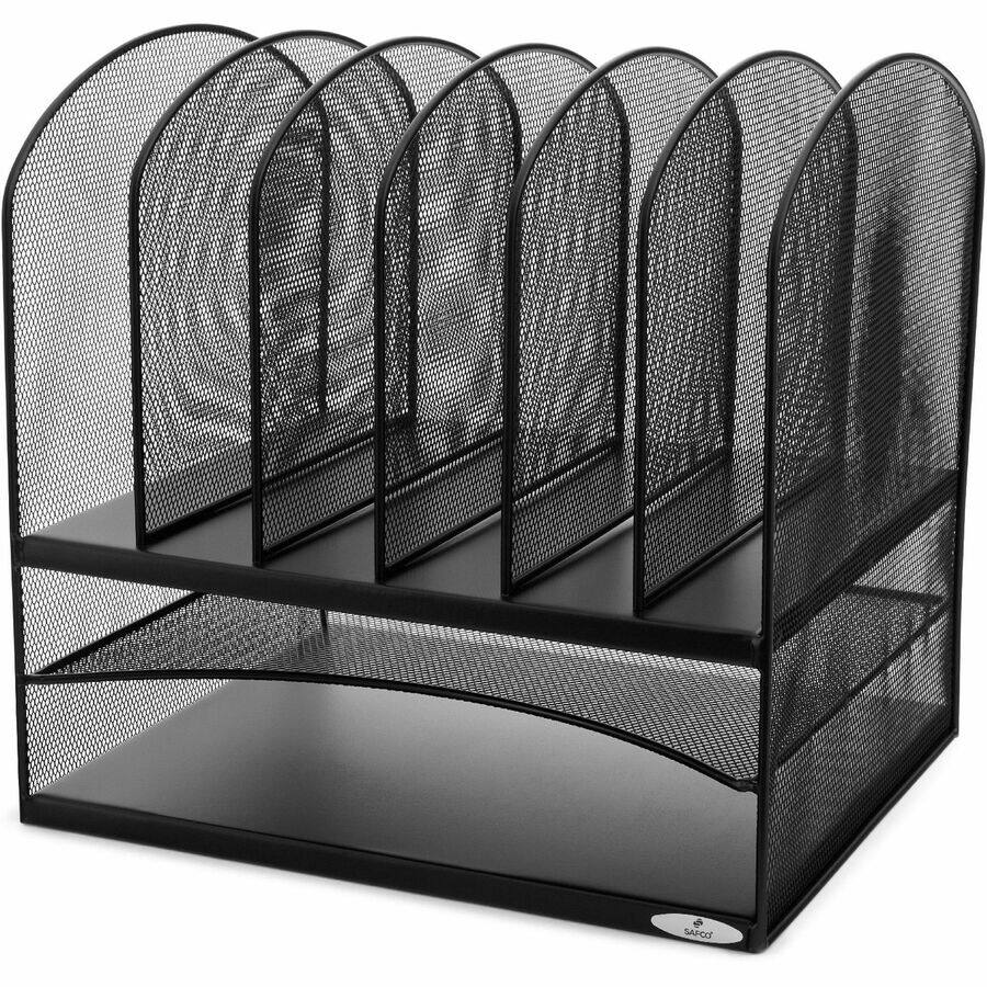 Angle. Safco - Safco Onyx 2 Horizontal/6 Upright Desk Organizer 8 Compartment 13" x 13.25" x 11.50" Desktop Black Steel - Black.