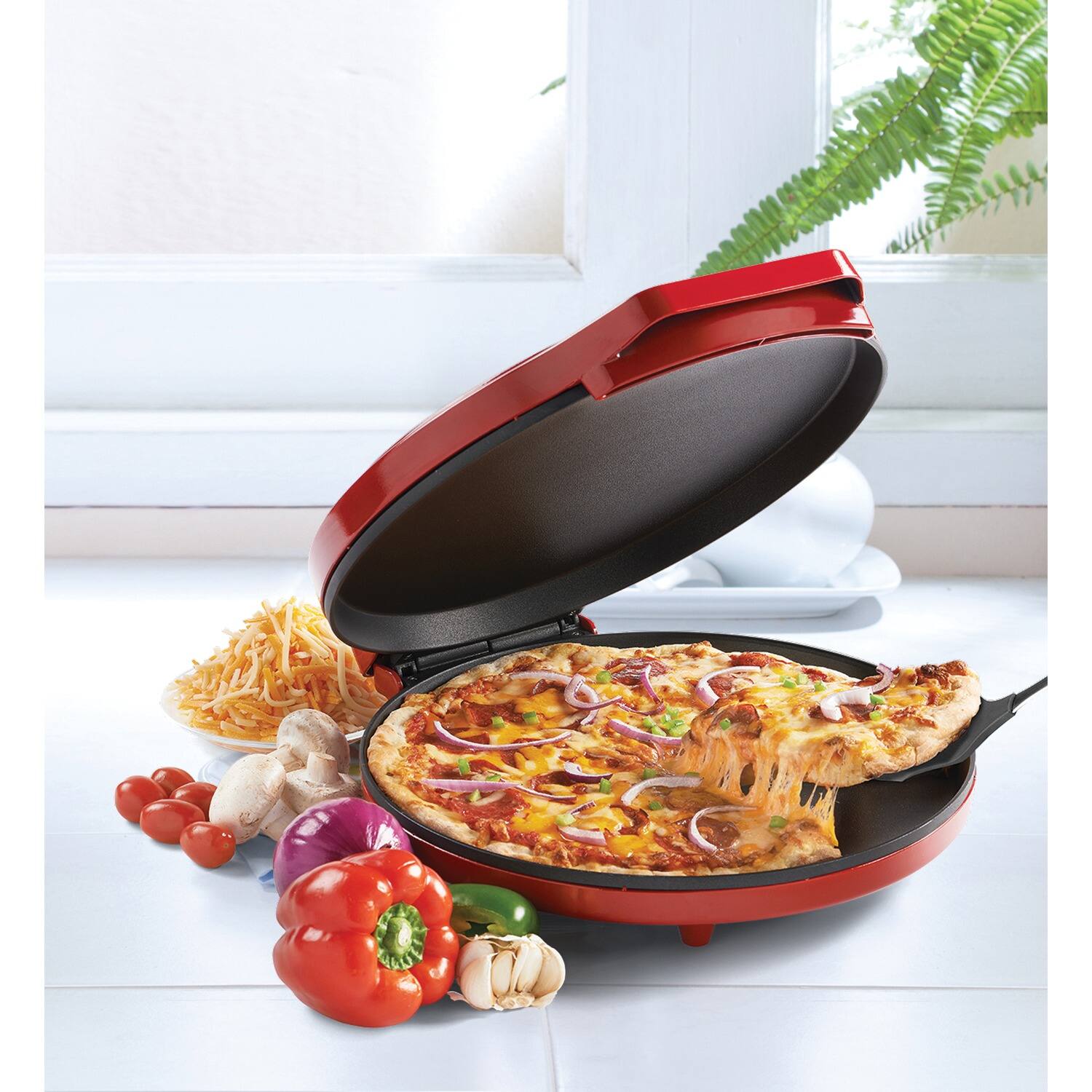 Alt View 10. Betty Crocker - BETTY CROCKER Pizza Maker, Red - Red.