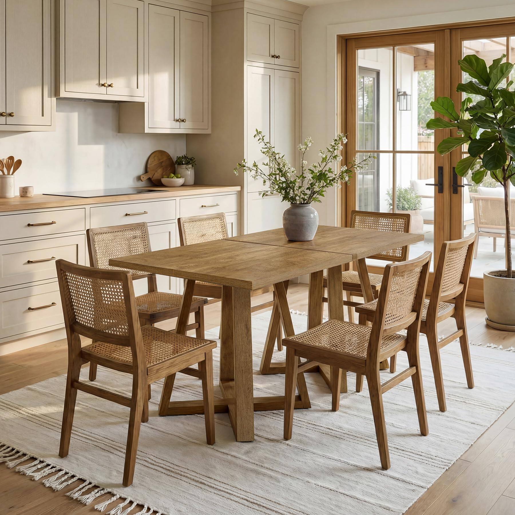Alt View 1. Tribesigns - 31.5-Inch Square Dining Table with Pedestal Base and Spacious Tabletop for 2-4 People in Kitchen or Dining Room - Brown.