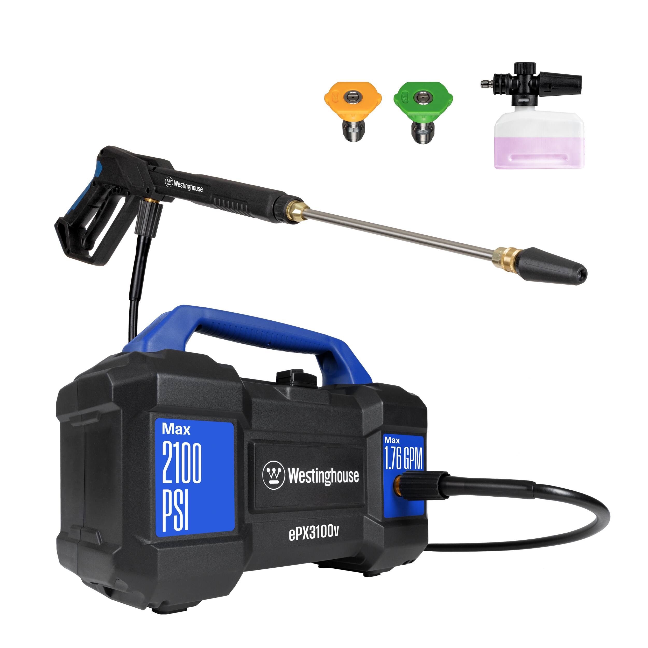 Westinghouse  
Max 2100 PSI  
Max 1760 W  
Westinghouse ePX3100v