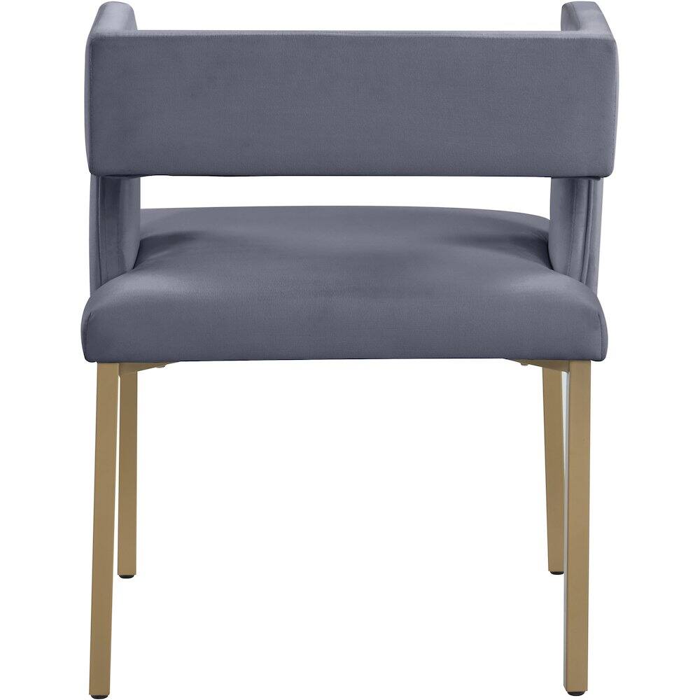 Alt View 1. Meridian Furniture - Caleb Grey Velvet Dining Chair, Set of 2 - Grey.