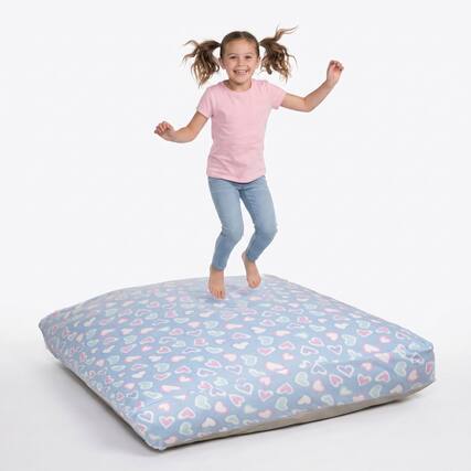Front. Loheer - Loheer Sensory Crash Pad for Kids and Adults 48x72 Crash Mat with Foam Blocks Light Baby Blue - Light Baby Blue.