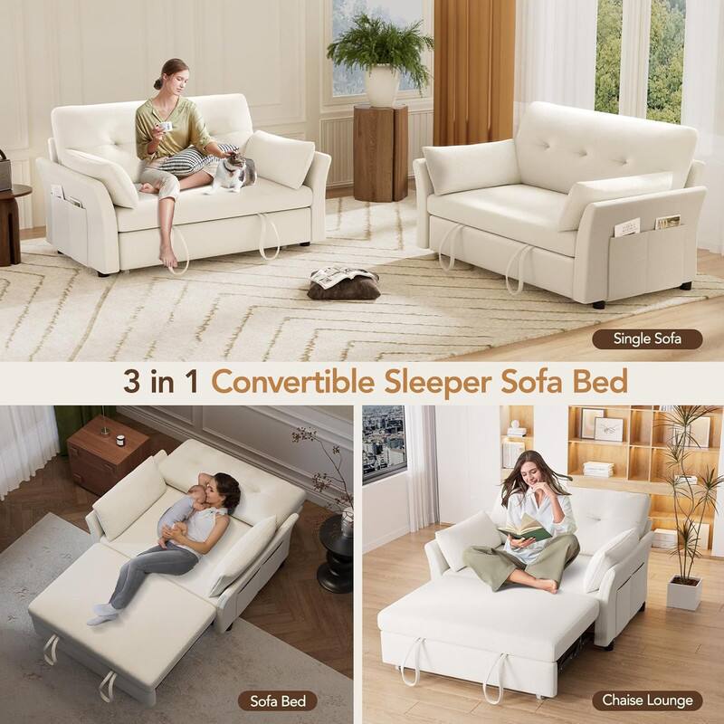 The text on the image can be grouped and corrected as follows:

- **Single Sofa**
- **3 in 1 Convertible Sleeper Sofa Bed**
- **Sofa Bed**
- **Chaise Lounge**