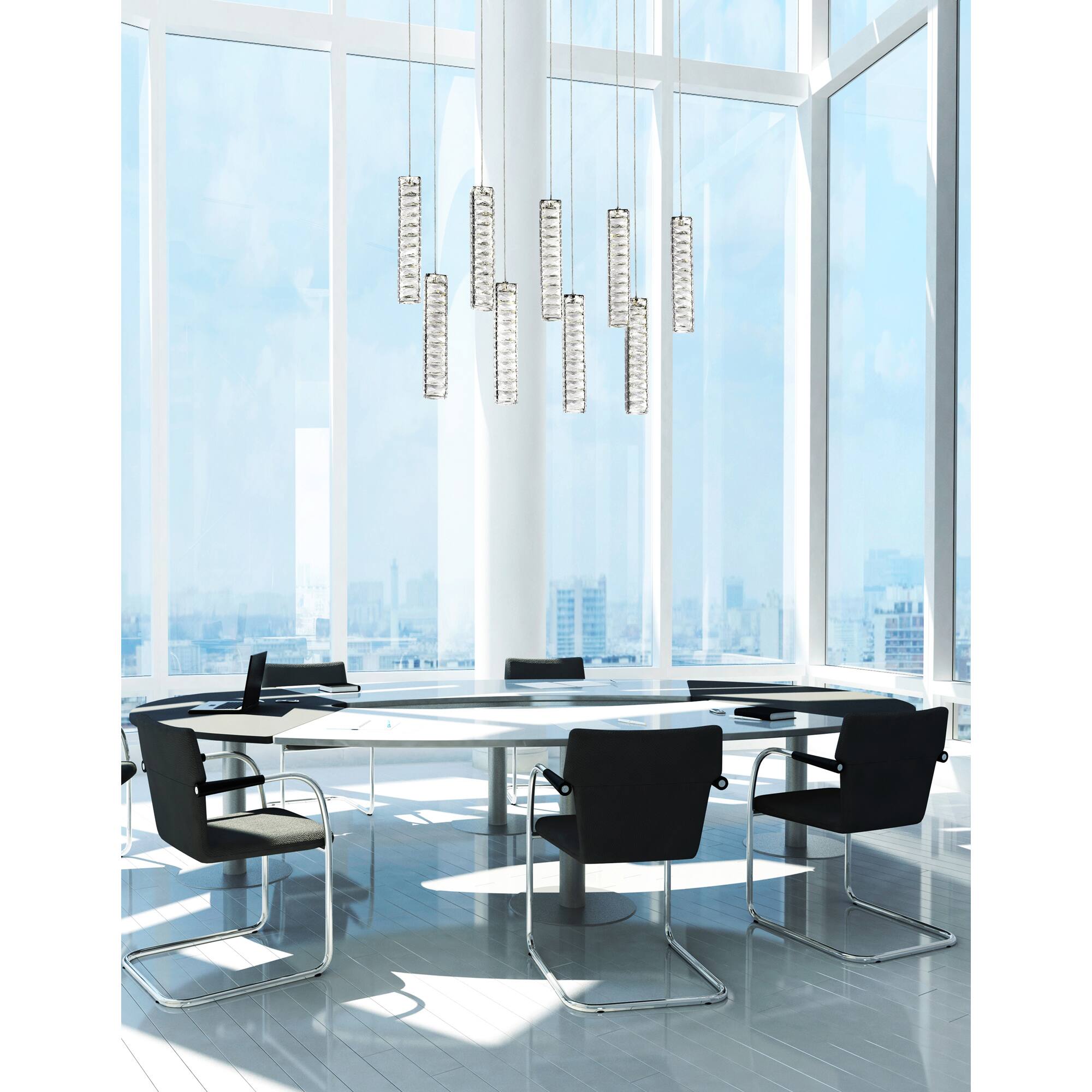 Alt View 3. CWI Lighting - Celina LED Chandelier With Chrome Finish - Chrome.