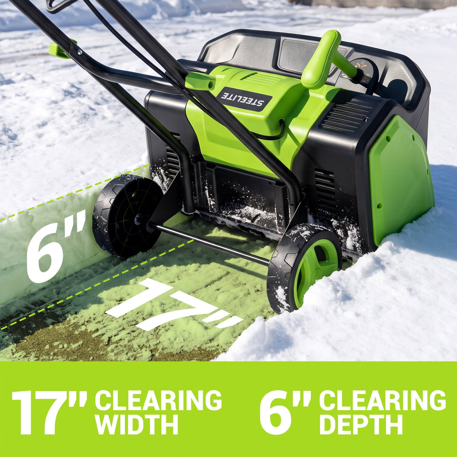STEELITE  
6" CLEARING  
17" WIDTH  
6" DEPTH