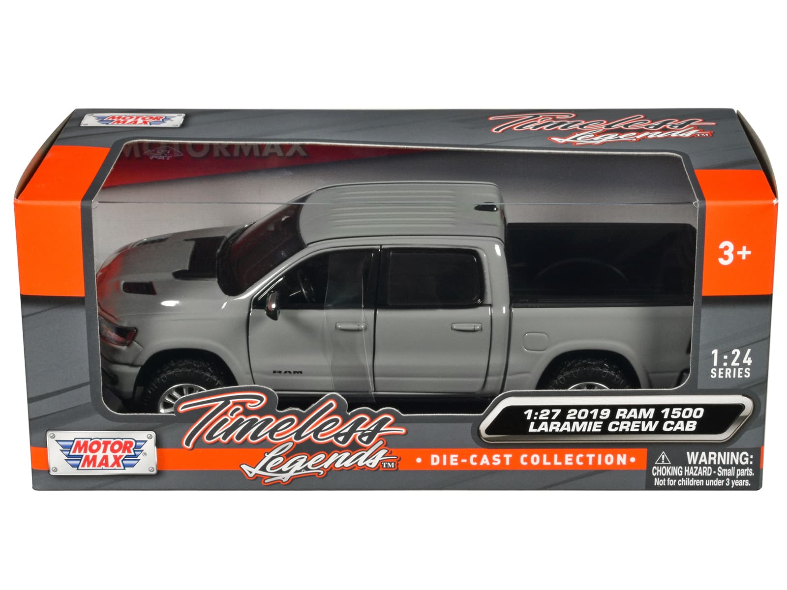 "2019 RAM 1500 Laramie Crew Cab Pickup Truck Gray ""Timeless Legends"" Series 1/27 Diecast Model Car by Motormax" price history on PriceWatchPro