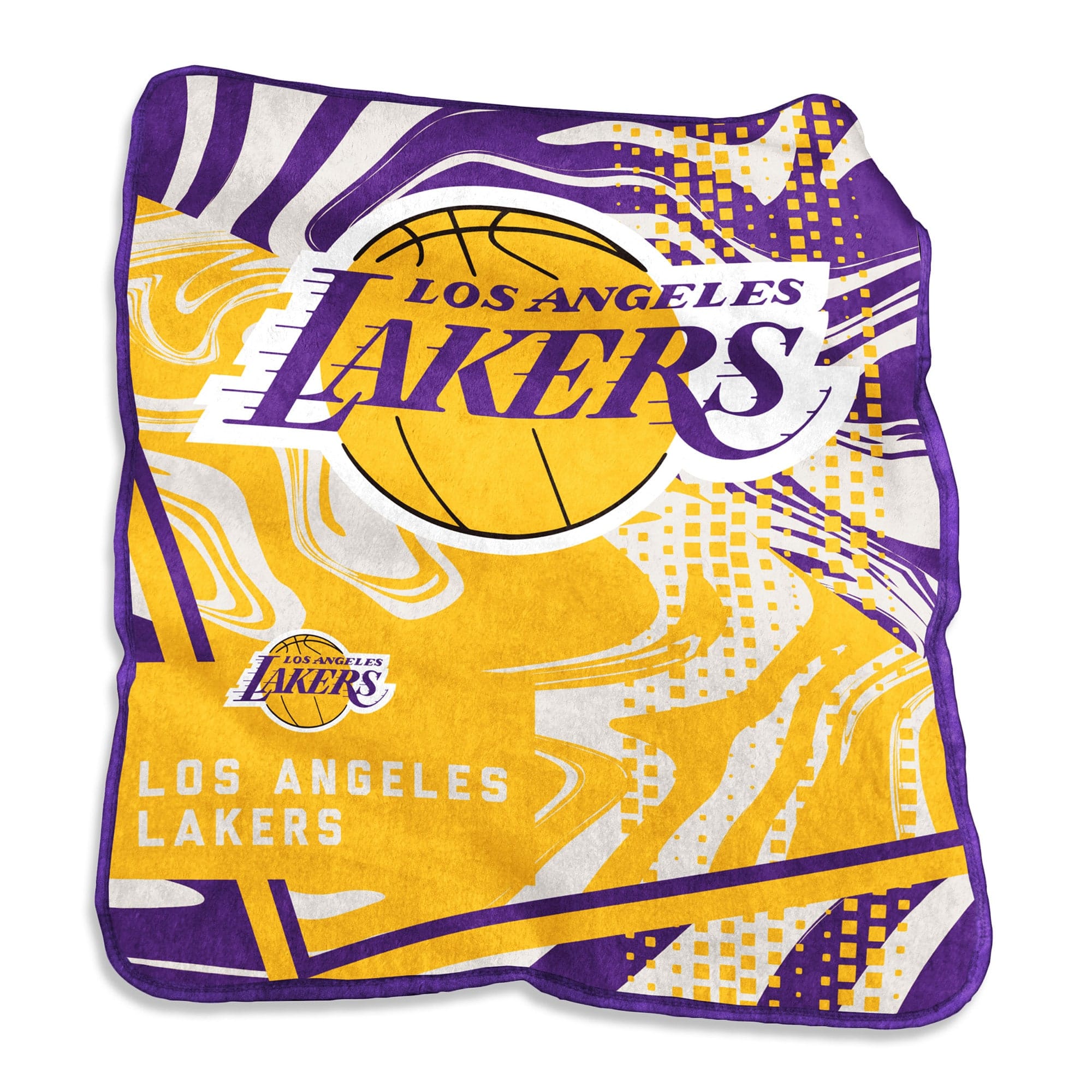 Logo Brands - Los Angeles Lakers 50" x 60" Swirl Raschel Throw Blanket - Multicolor