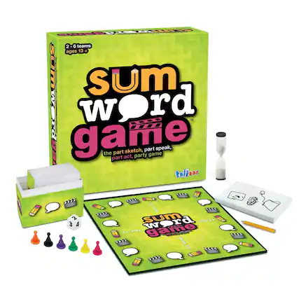 2-6 teams ages 13+
sum word game
the part sketch, part act, party game