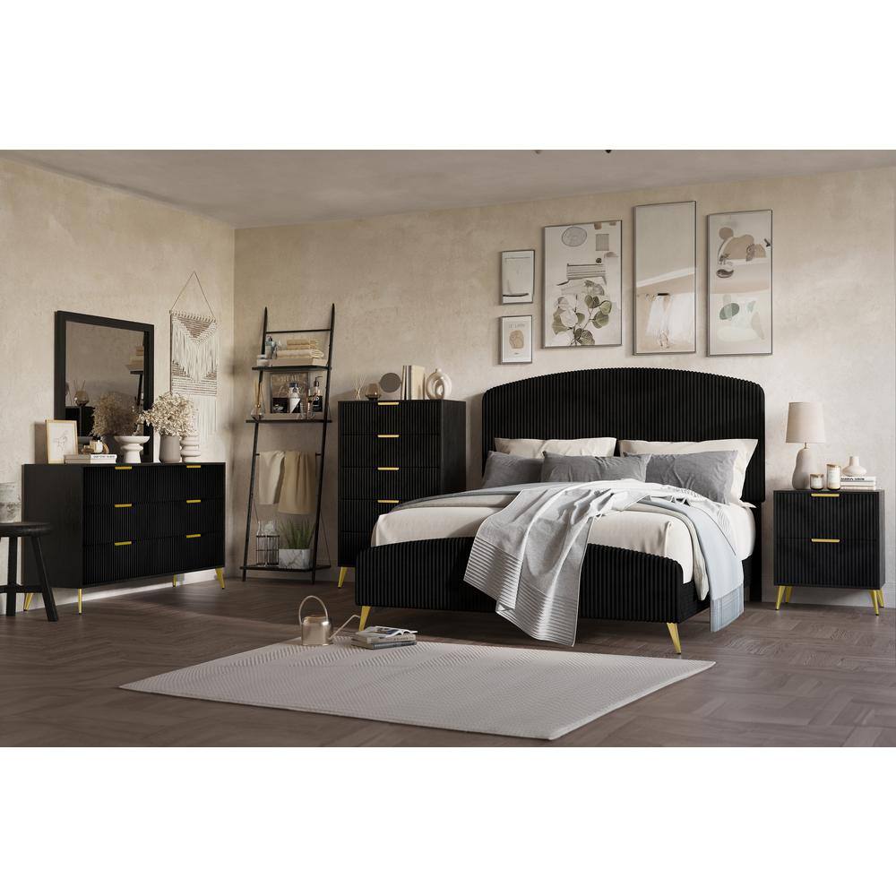 Alt View 1. New Classic Furniture - Kailani Nightstand- Black - Black.