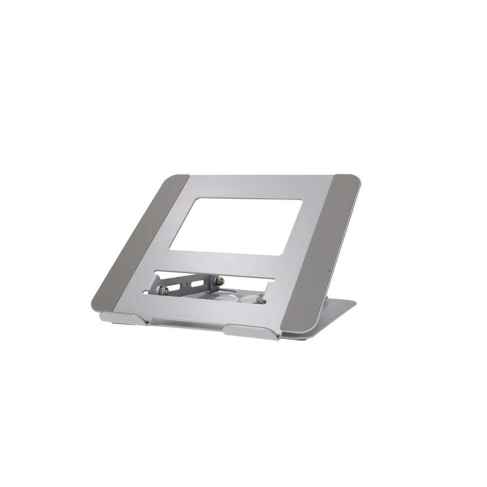 Angle. RadioShack - RadioShack 360° Rotating Laptop Stand (2607177): Fits 17.3", adjustable height & angle, cooling, non-slip, foldable - Silver.