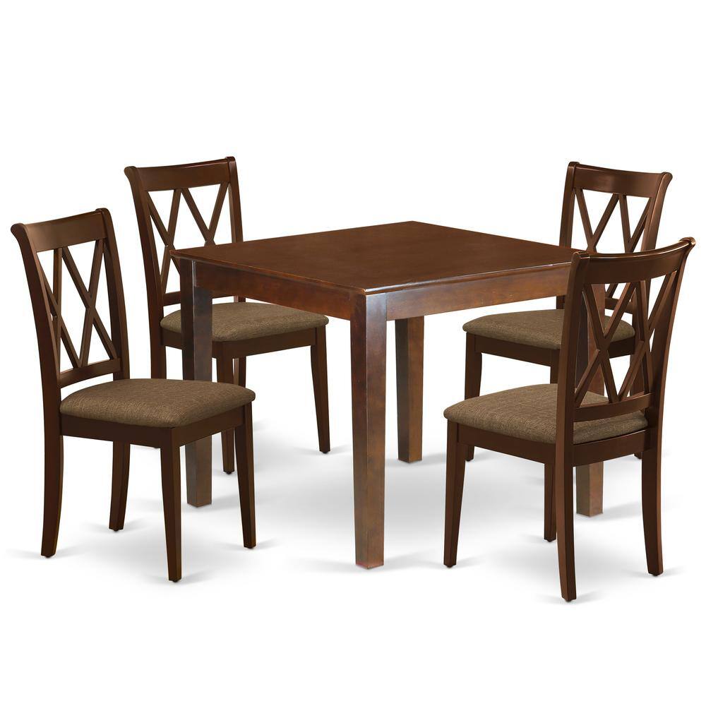 Back. East West Furniture - Dining Room Set Mahogany - Brown.