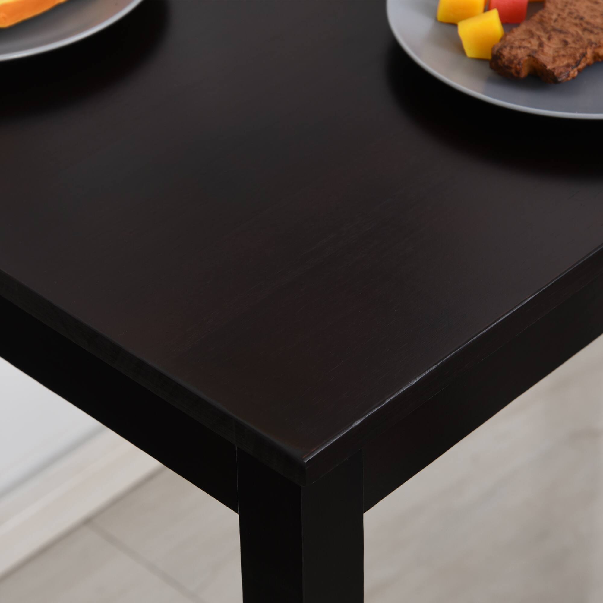 Alt View 4. Homcom - Dining Table Set for 4, 5 Piece Modern Kitchen Table and Chairs, Wood Dining Room Set for Small Spaces - Black, Brown.