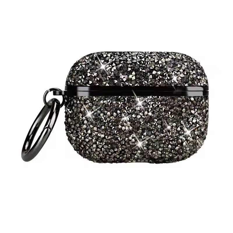 Front. Entronix - Entronix Luxury Diamond Case for AirPods 4th Generation - Stylish Protection - Gray.