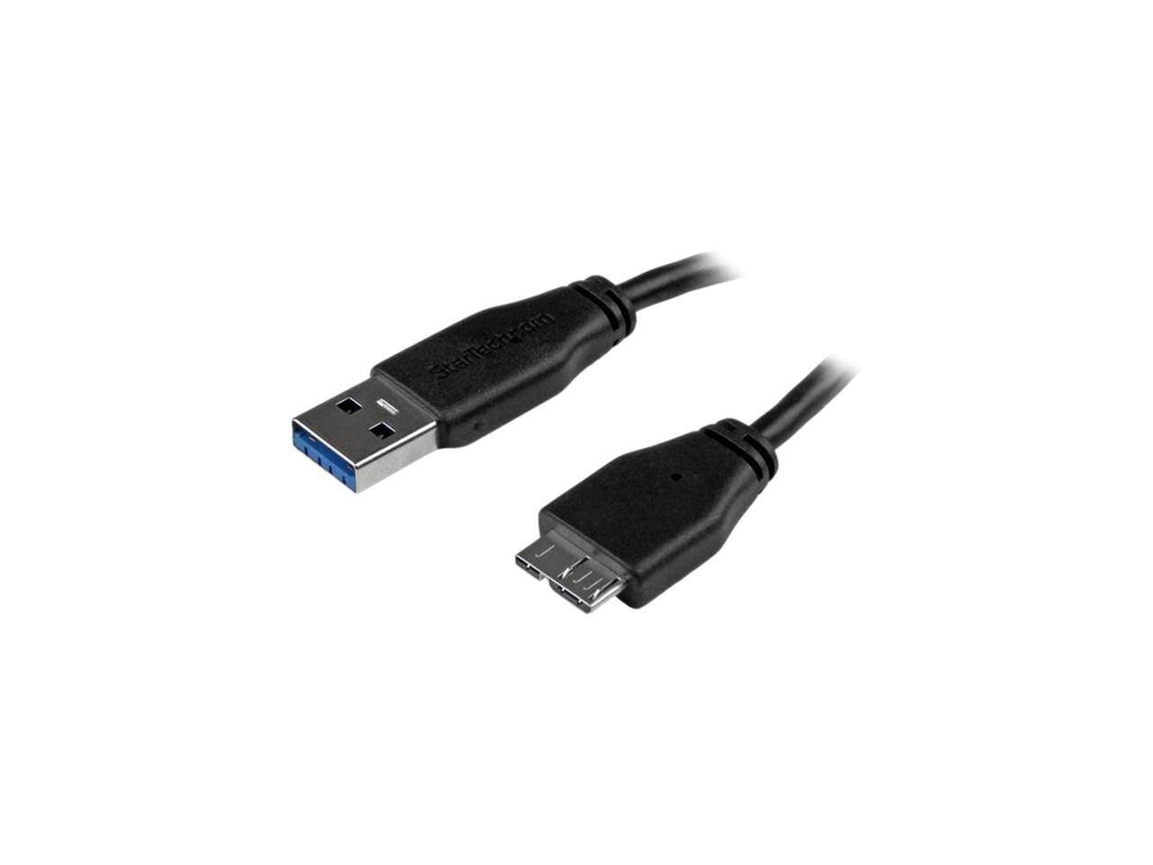 Front. StarTech.com - StarTech.com 3m (10ft) Slim SuperSpeed USB 3.0 A to Micro B Cable - M/M.