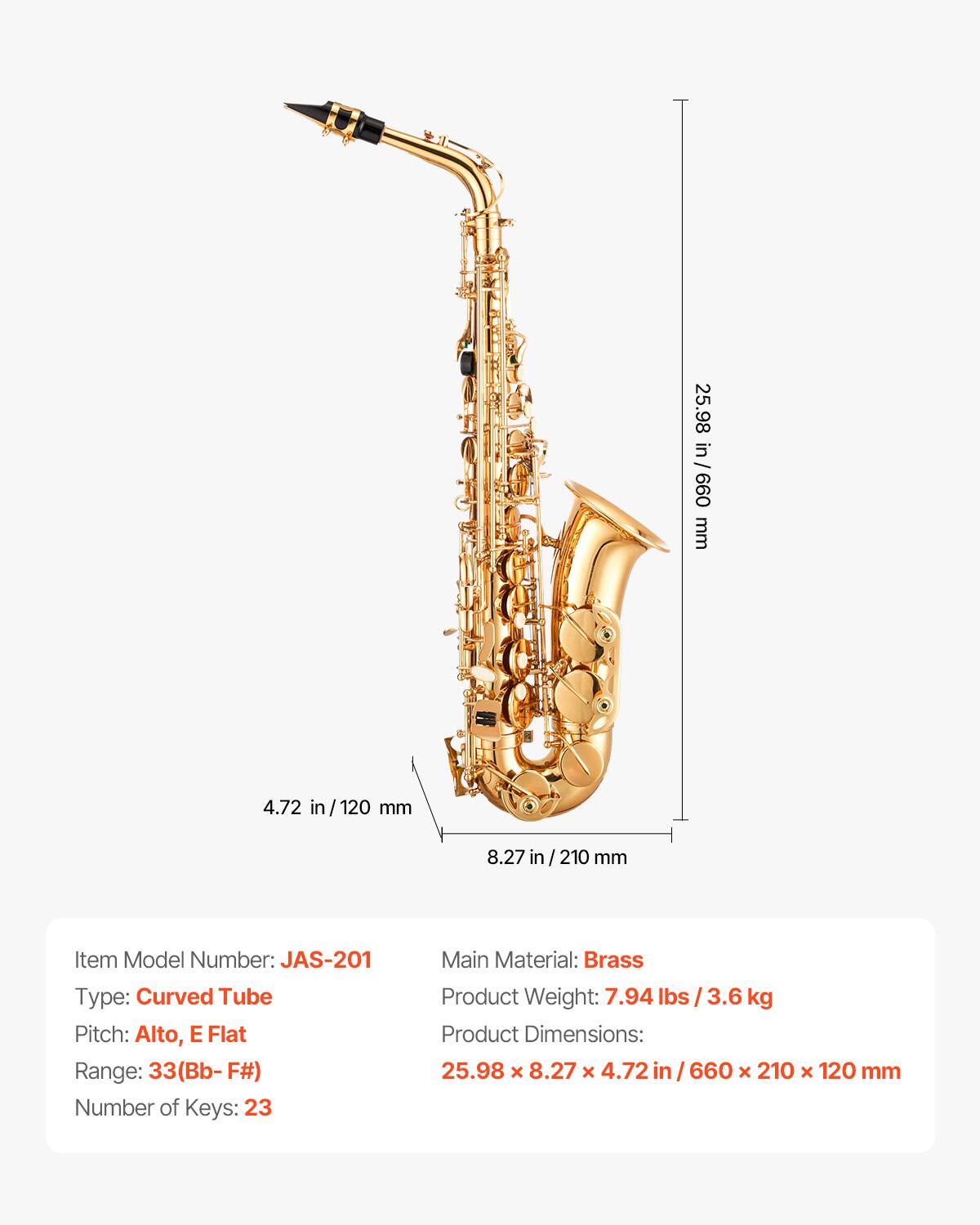 VEVOR Alto Saxophone, E Flat, Brass Saxophone Beginner Kit with