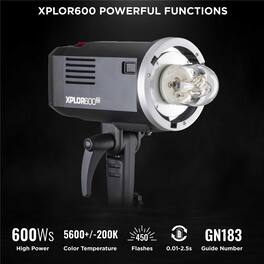 Flashpoint - XPLOR 600 HSS R2 Battery Powered Studio Flash Strobe Light Photography Kit w/Built-in R2 2.4GHz, Bowens