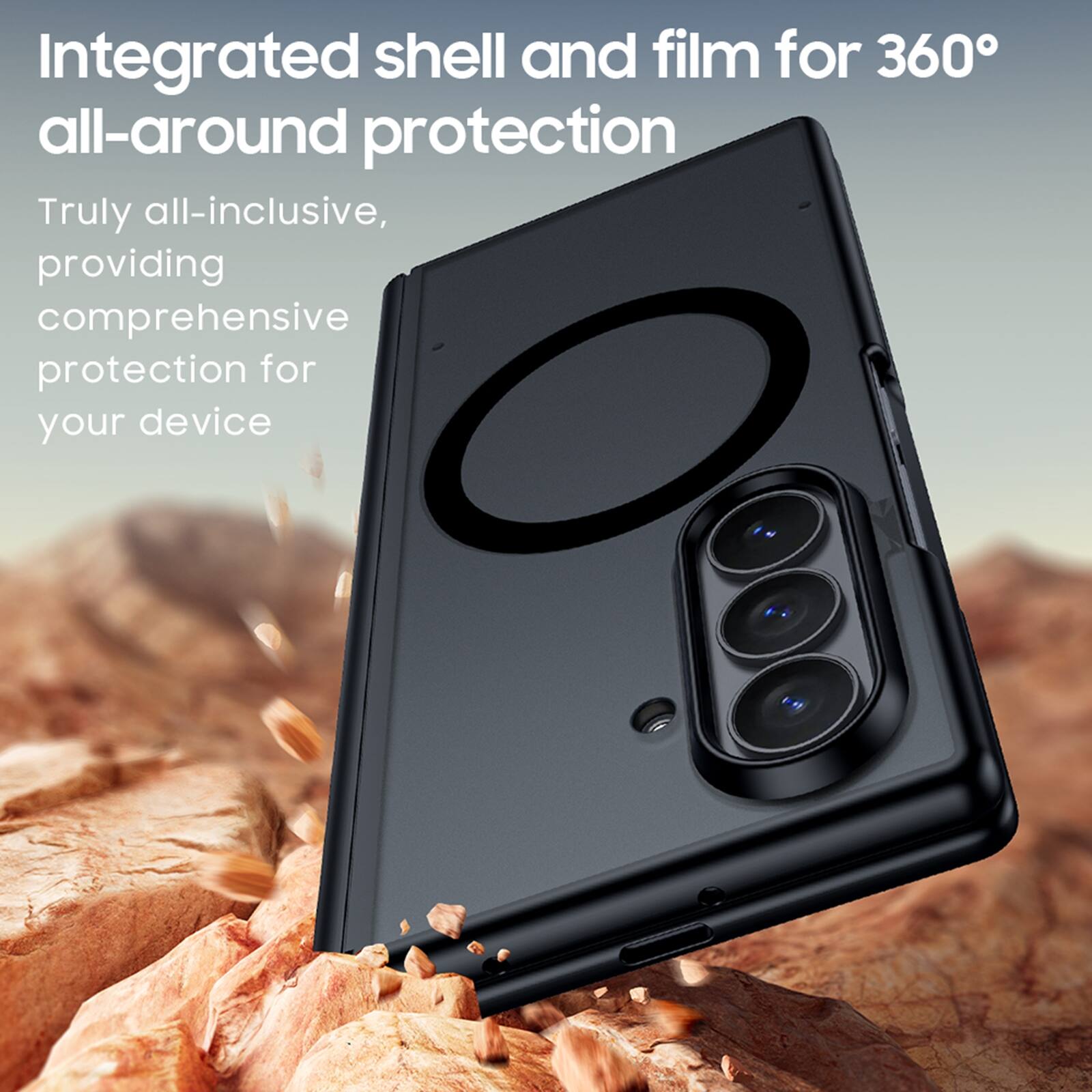 Integrated shell and film for 360° all-around protection

Truly all-inclusive, providing comprehensive protection for your device