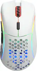 Front. Glorious - Model D Lightweight Wireless Optical Gaming Mouse with Customizable RGB - Matte White.