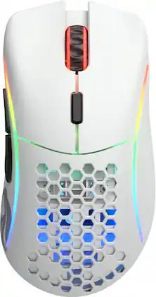 Glorious - Model D Lightweight Wireless Optical Gaming Mouse with Customizable RGB - Wireless - White