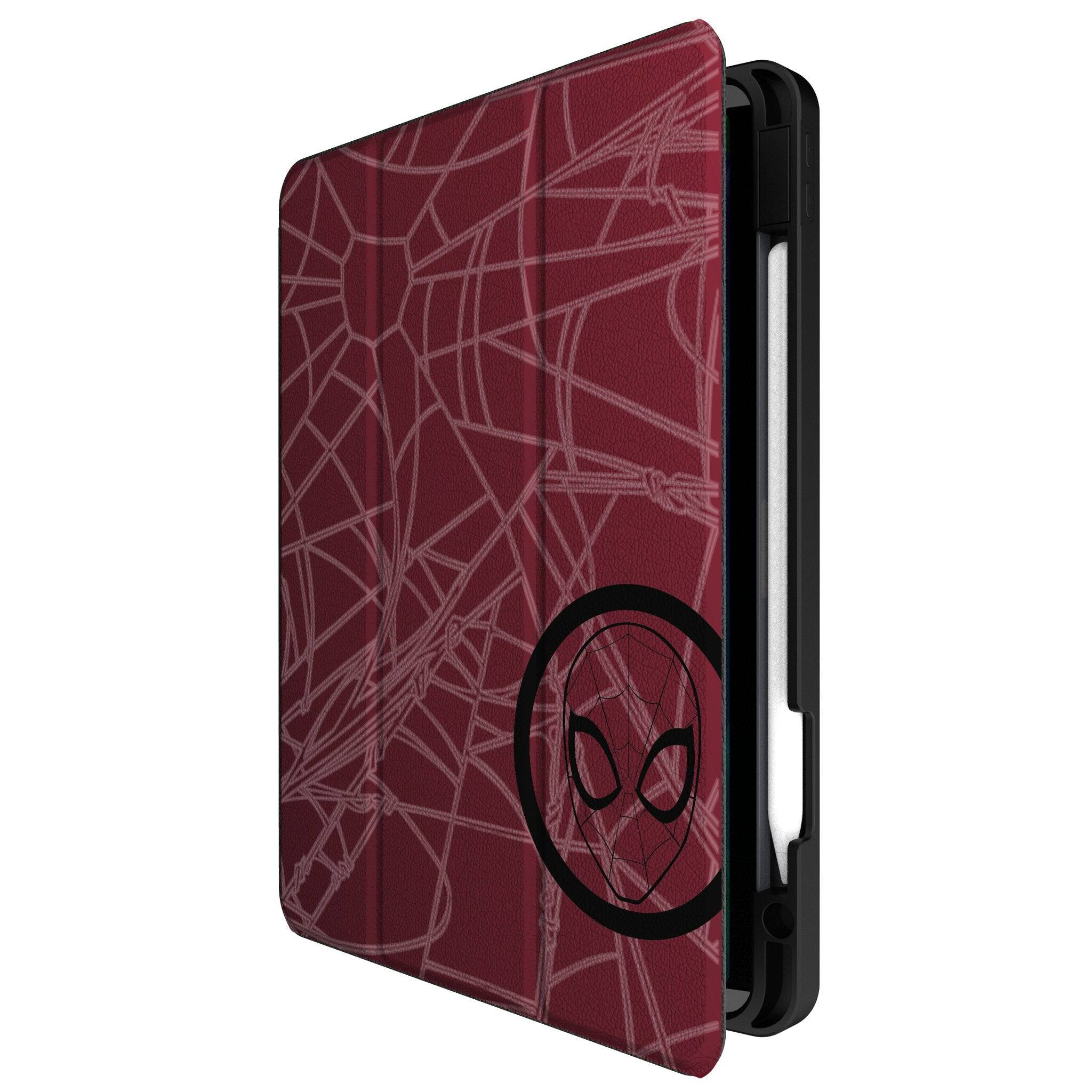 Angle. Keyscaper - Marvel MechLine Tablet Case - Apple iPad Pro 11in (M4) - Miles Morales.