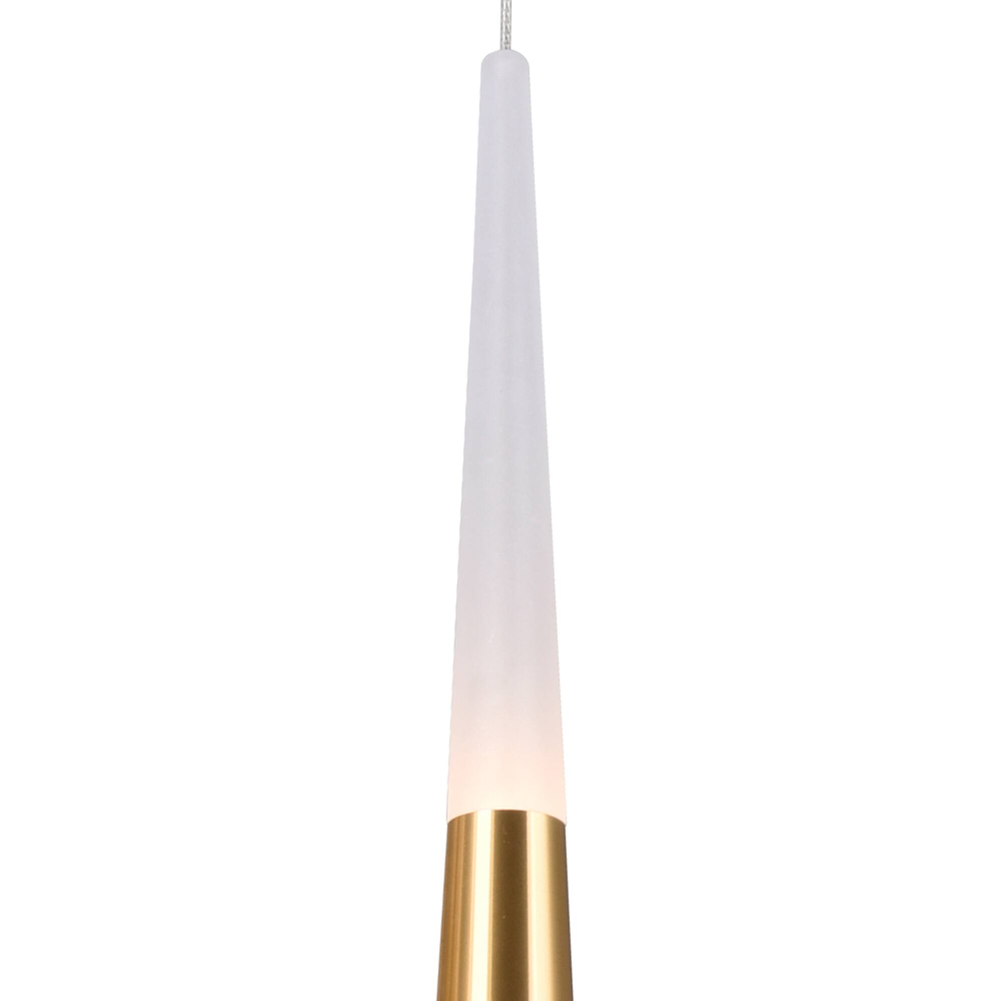 Angle. CWI Lighting - Andes LED Down Mini Pendant With Satin Gold Finish - Satin Gold.