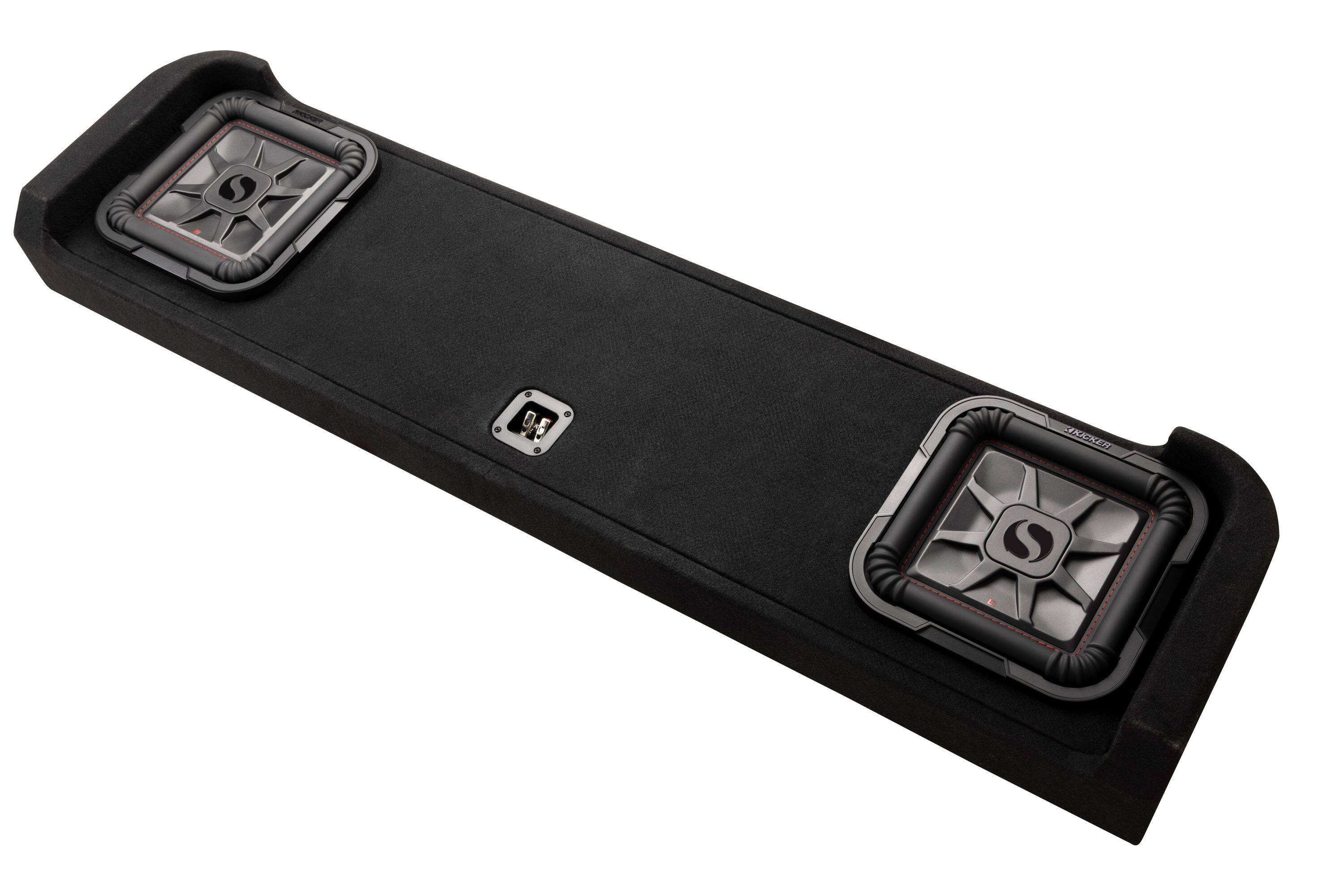 Alt View 1. KICKER - L7T Custom Fit Dual 10" 2-Ohm Down Firing Enclosure Subwoofer for Select Ford F-150s - Black.