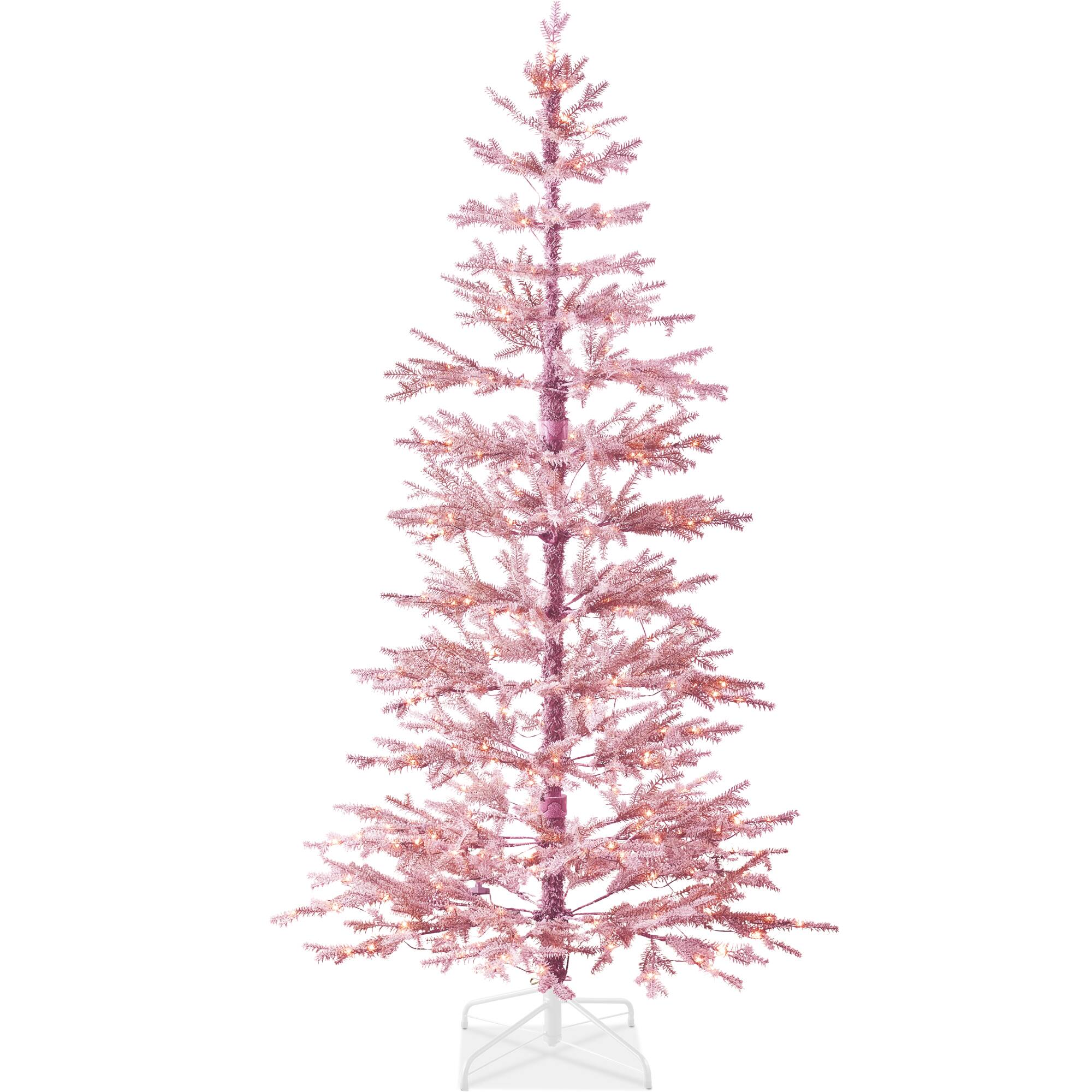 Best Choice Products - Pre-Lit Sparse Flocked Christmas Tree w/ 2-in-1 LEDs, Cordless Connection - Pink price history on PriceWatchPro