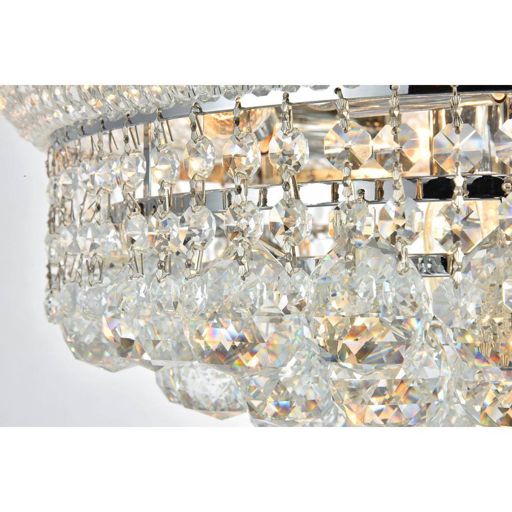 Angle. Elegant Lighting - Primo 8 light Chrome Flush Mount Clear Royal Cut Crystal - Chrome.