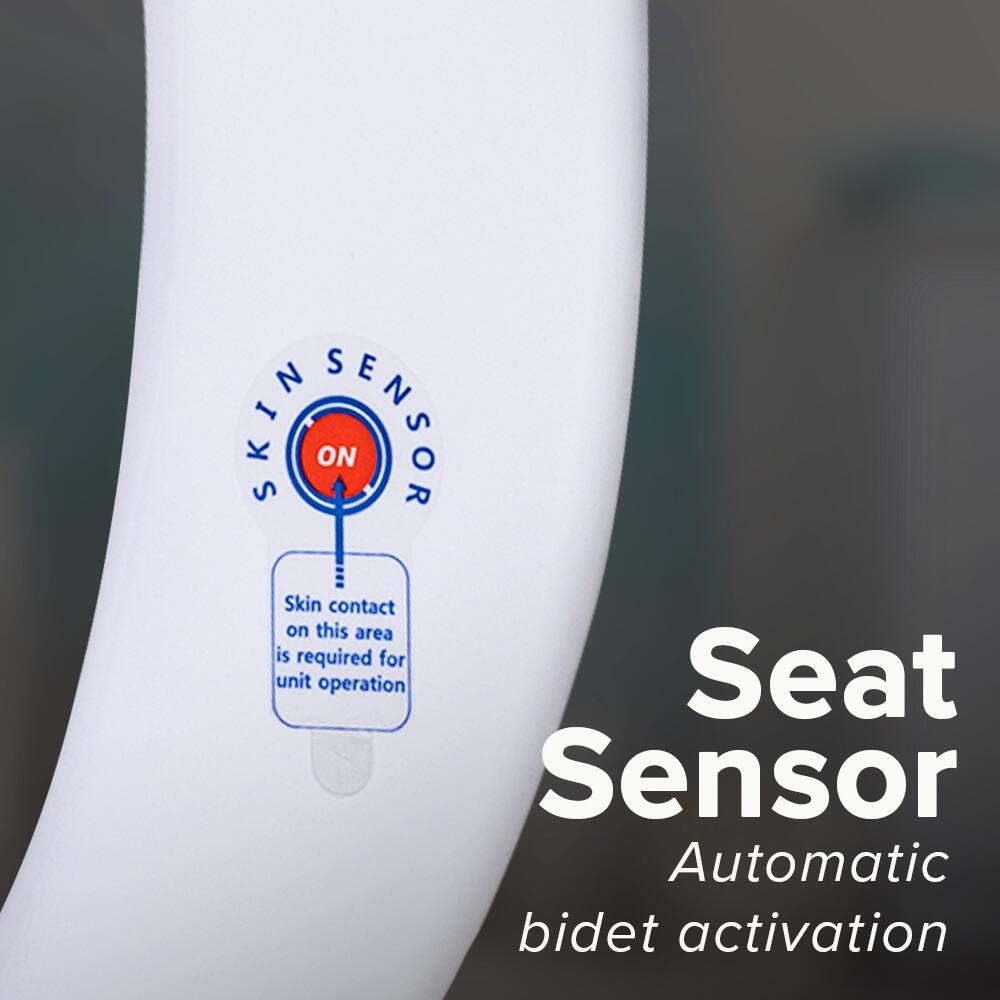 SKIN SENSOR ON  
Skin contact on this area is required for unit operation  

Seat Sensor  
Automatic bidet activation