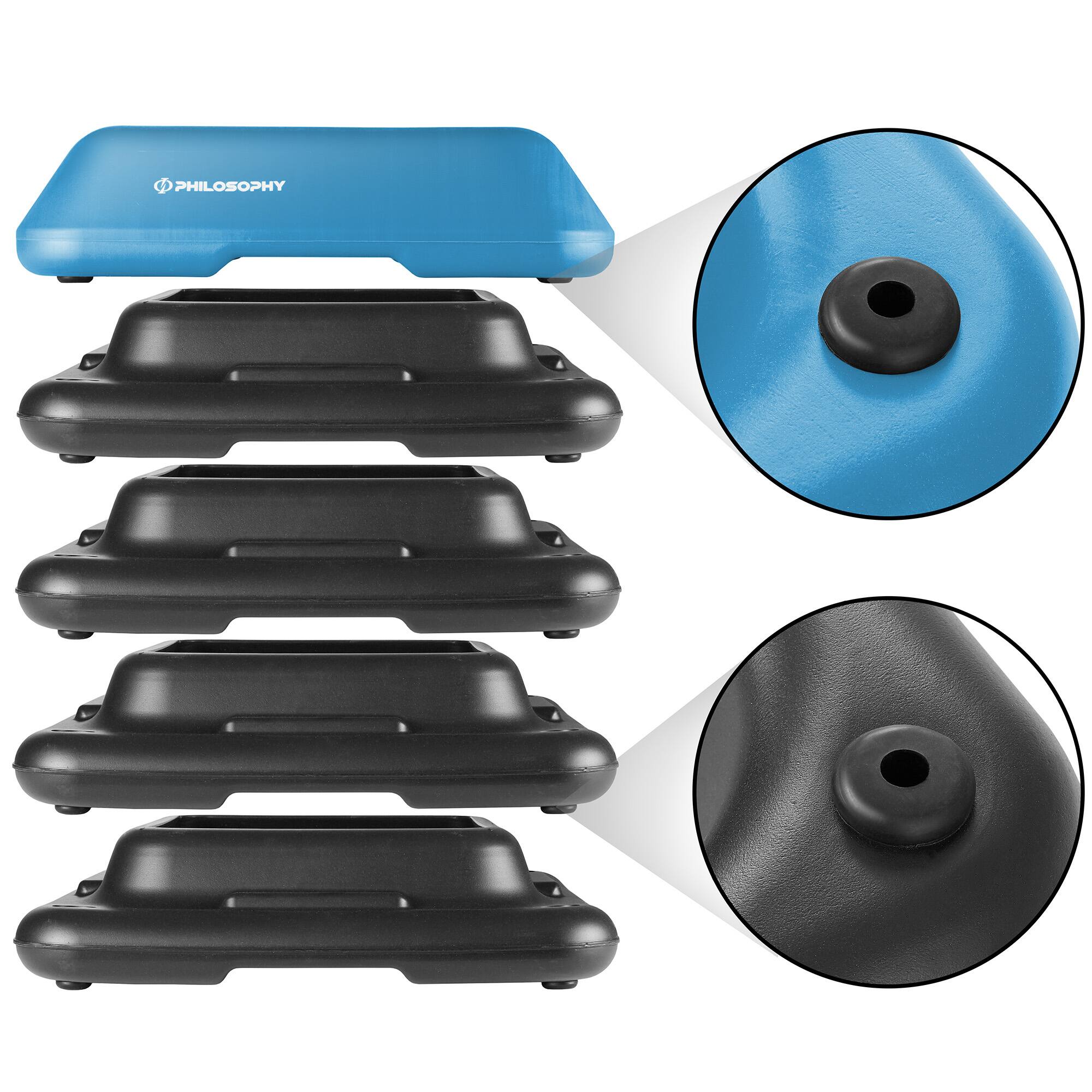Alt View 2. Philosophy Gym - Aerobic Exercise Adjustable High Step Platform with 4 Risers - Blue.