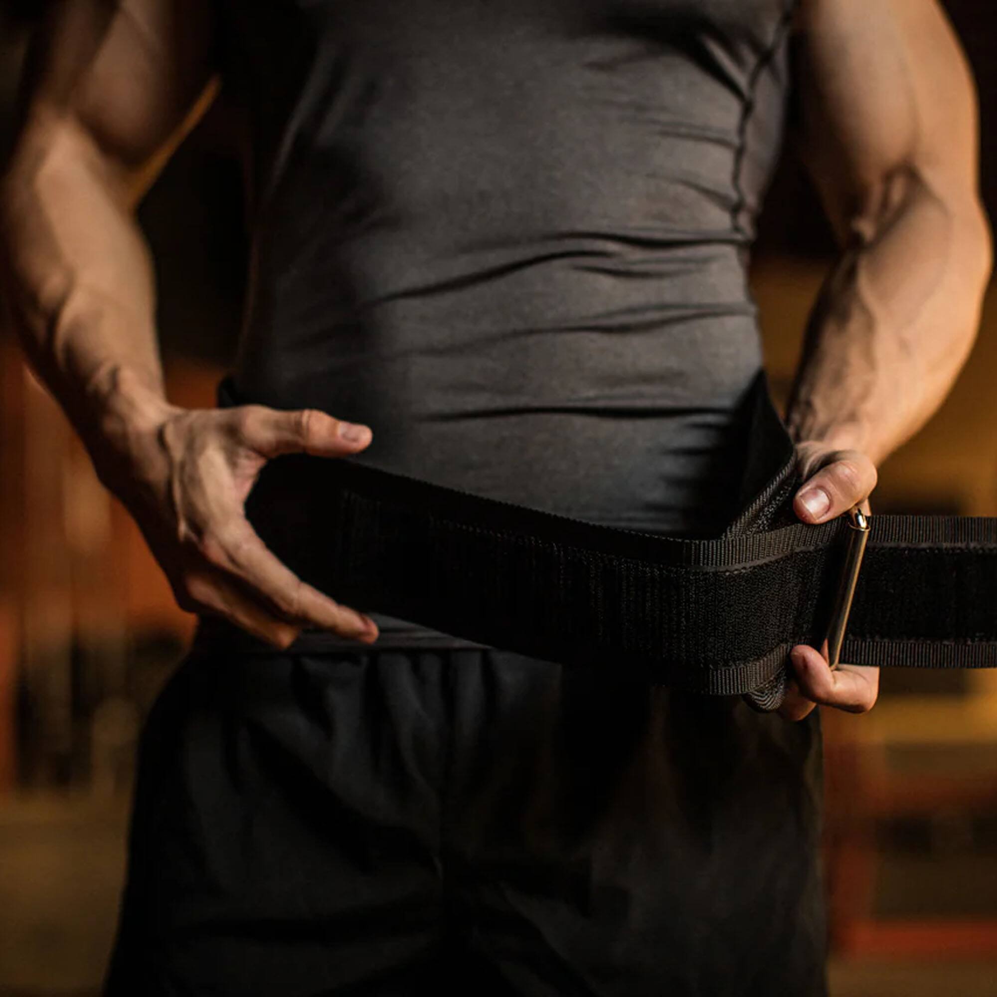 Alt View 1. Harbinger - Harbinger Men's 4" Nylon Lifting Belt, Black, Large - Black.