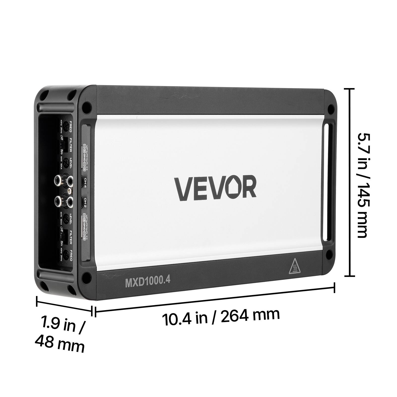 I I i I I ! I ! i i FREU FLTER 18/21 1 PLTER 0 DEDE  ENIA I I n VEVOR MXD1000.4 Y 5.7 in / 5.7 in / 145 145 mm 1.9 in I 48 mm 10.4 in I 264 mm