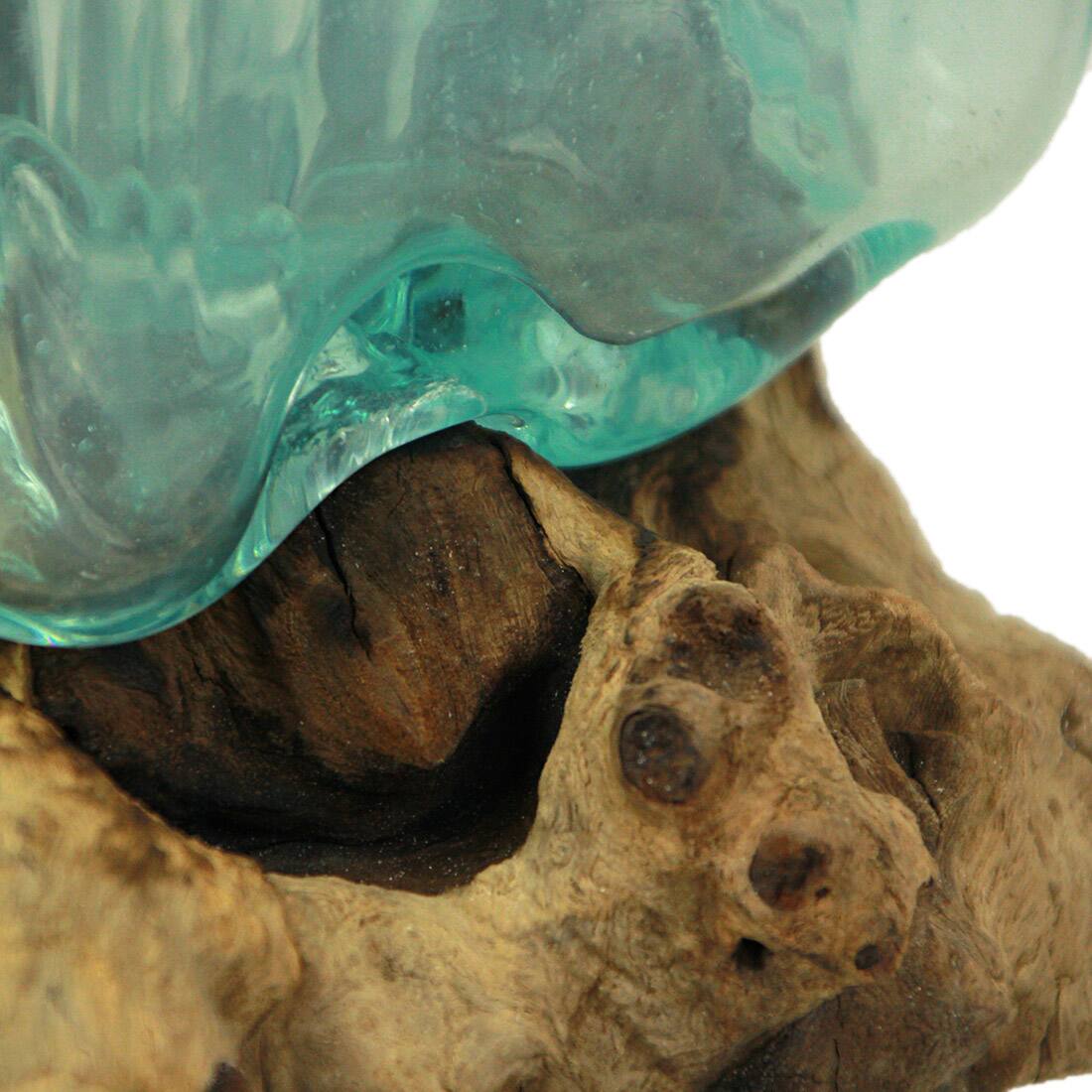 Alt View 7. Contrast Inc. - Teak Driftwood Glass Square Vase/Bowl - 8" High - Nature-Inspired Decor - Brown.