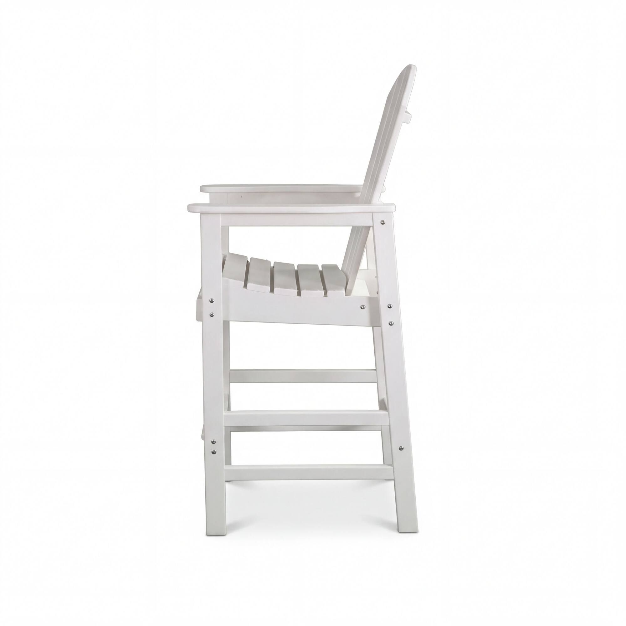 Left. Boyel Living - HDPE Bar Height Adirondack Chair with Armrests and Cup Holder - White.