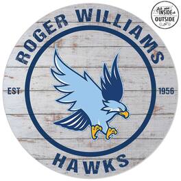 Jardine - RWU Hawks 20'' Indoor/Outdoor Weathered Circle Sign - White