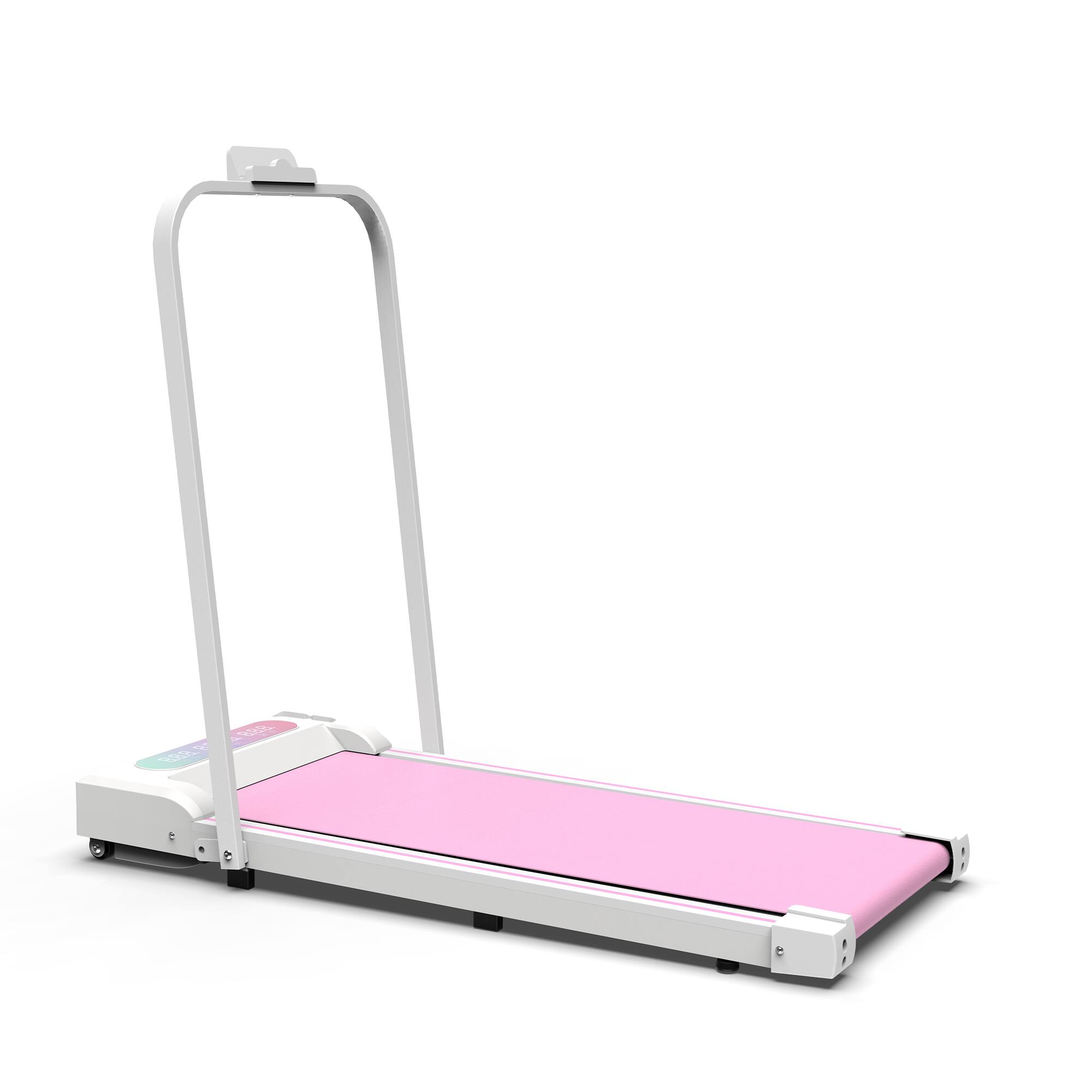 Angle. Anysun - 2-in-1 Under Desk Treadmill - Walking Pad with Remote Control, LED Display, for Home & Office Walking/Jogging - Pink.
